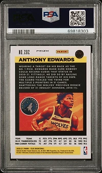 2020 Panini Flux 202 Anthony Edwards Light Blue PSA 10