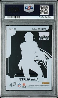 2020 Panini Chronicles Playoff Momentum Rookies M18 Jalen Hurts PSA 9
