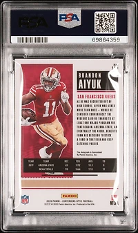 2020 Panini Contenders Optic 110 Brandon Aiyuk Autograph PSA 9