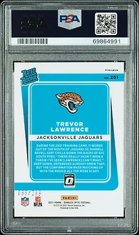 2021 Panini Donruss Optic 201 Trevor Lawrence Aqua PSA