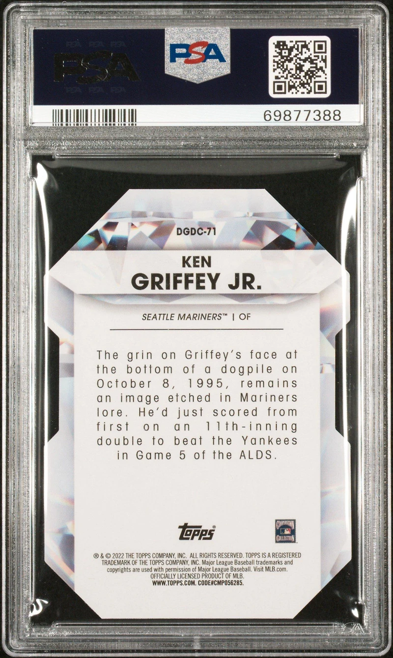 2022 Topps Diamond Greats Die-cuts Dgdc71 Ken Griffey Jr. PSA 10