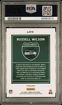 2021 Panini Donruss Optic Downtown Dt31 Russell Wilson PSA 9
