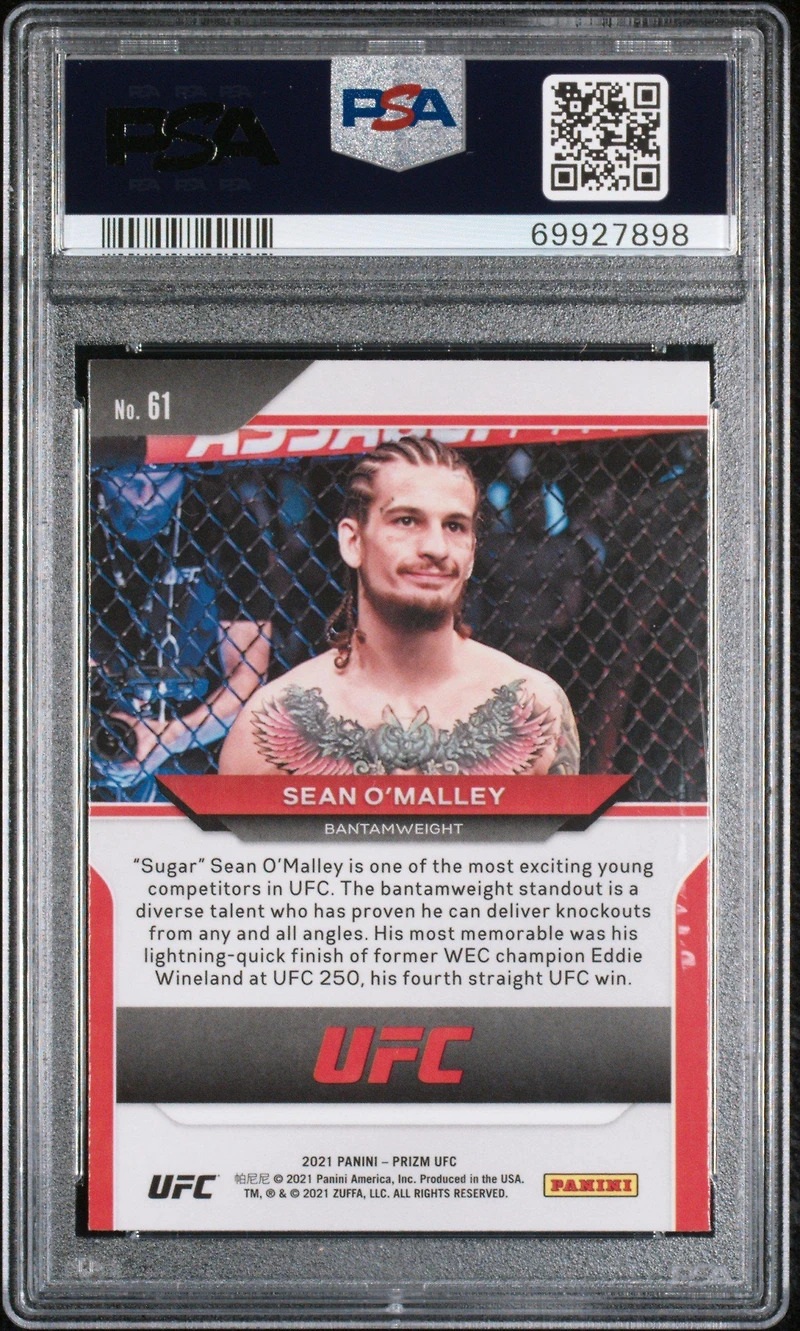 2021 Panini Prizm Ufc 61 Sean O'malley PSA 10