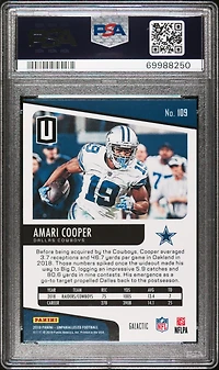 2019 Panini Unparalleled 109 Amari Cooper Galactic PSA 10
