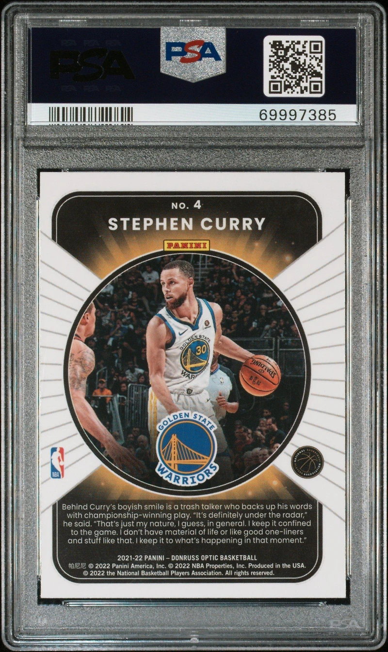 2021 Panini Donruss Optic Winner Stays 4 Stephen Curry PSA 10