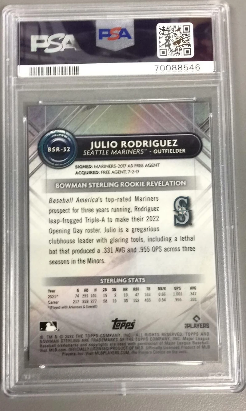 2022 Bowman Sterling Bsr32 Julio Rodriguez PSA 10