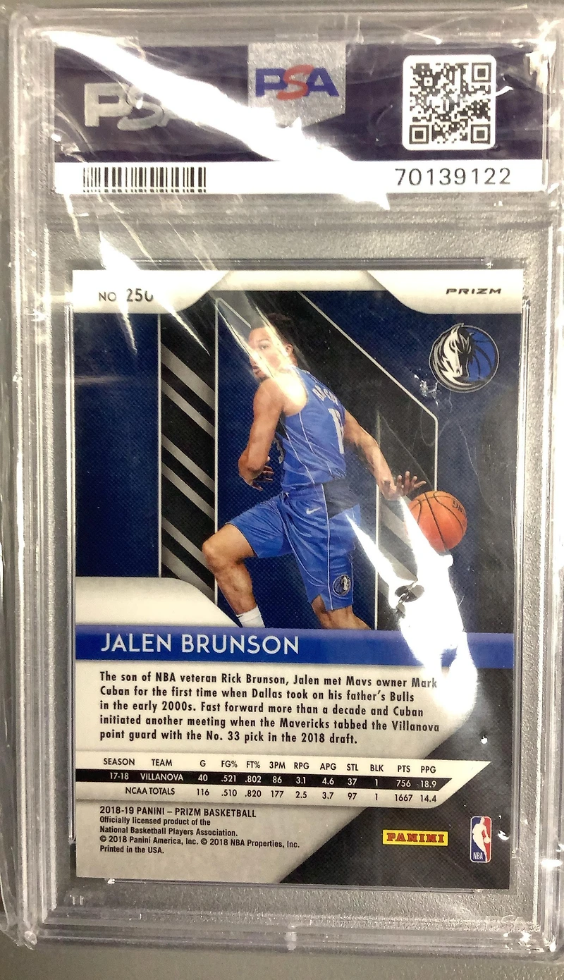 2018 Panini Prizm 250 Jalen Brunson Prizm PSA