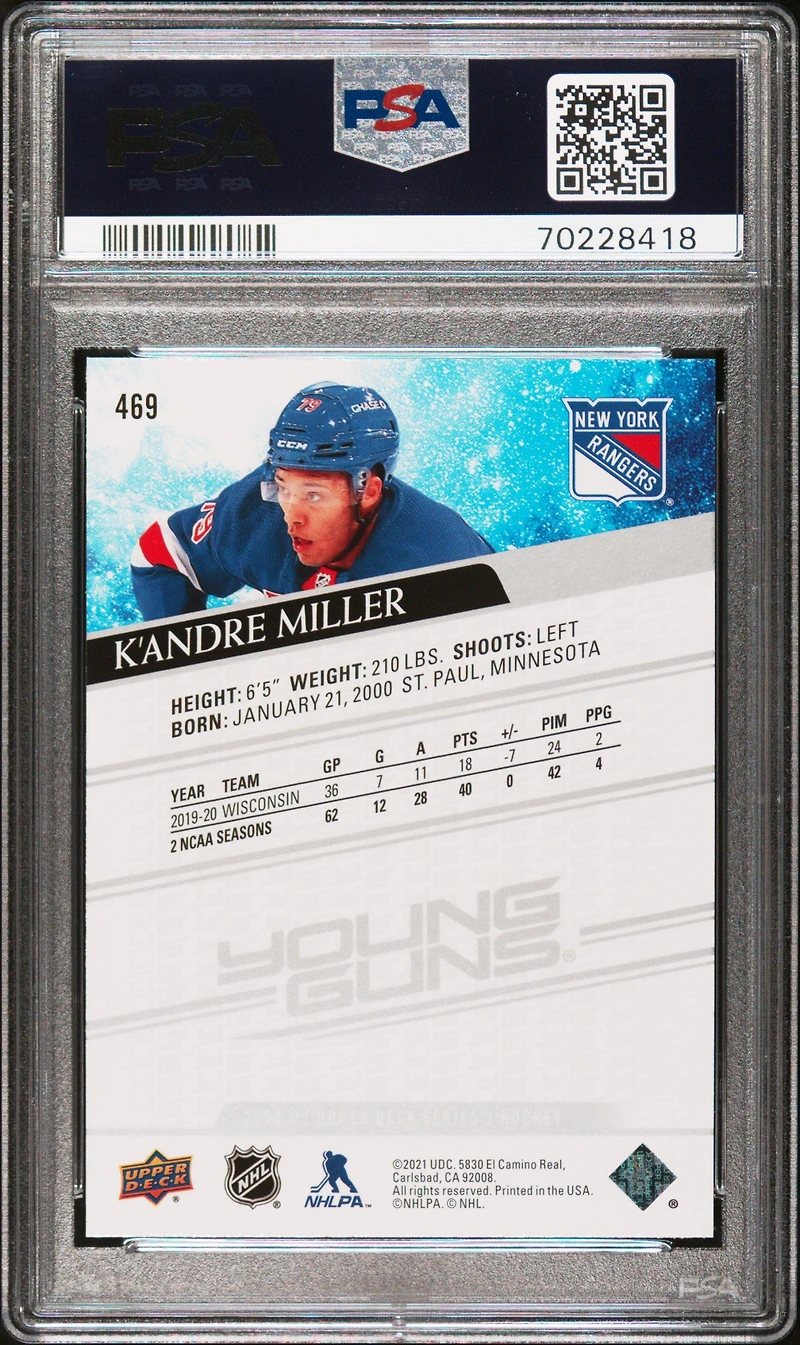 2020 Upper Deck 469 K'andre Miller PSA 10
