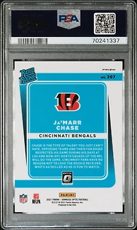 2021 Panini Donruss Optic 207 Ja'marr Chase Holo Variation PSA 9