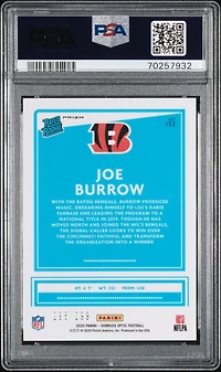 2020 Panini Donruss Optic 151 Joe Burrow Aqua PSA 9