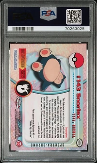 2000 Topps Chrome Pokemon T.v. 143 Snorlax Spectra PSA 9