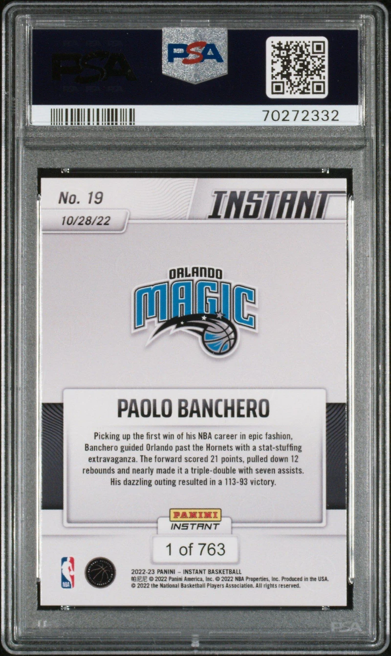 2022 Panini Instant Paolo Banchero PSA 10