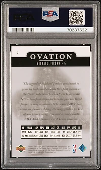 1998 Upper Deck Ovation 7 Michael Jordan PSA 9