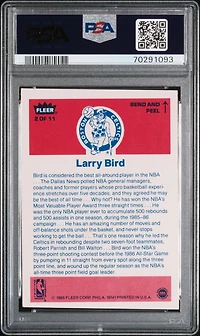 1986 Fleer Sticker 2 Larry Bird PSA 8