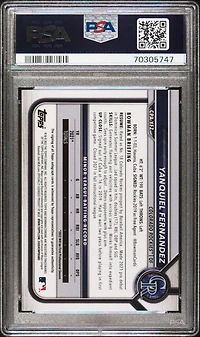 2022 Bowman Chrome Prospect Autographs Cpayfz Yanquiel Fernandez PSA