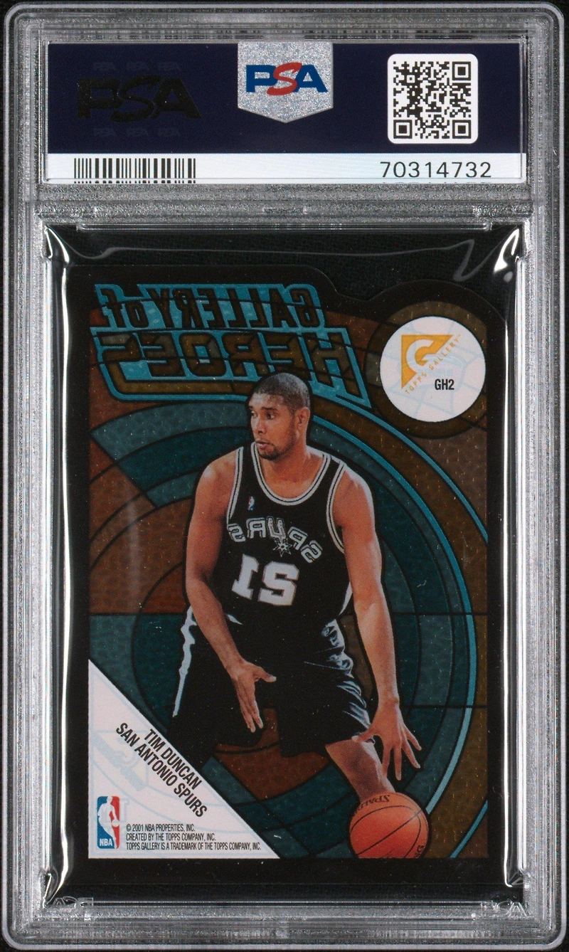 2000 Topps Gallery Gallery Of Heroes Gh2 Tim Duncan PSA 9