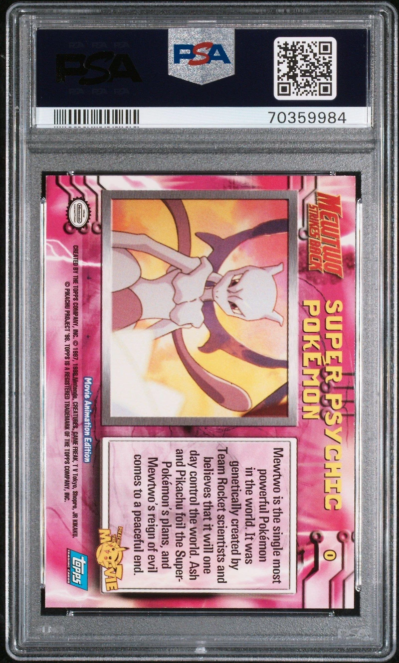 1999 Topps Pokemon The Movie Edt 0 Movie Edition Super Psychic Pokemon-foil Promo PSA 10