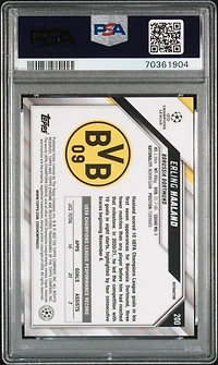 2021 Topps Chrome Uefa Champions League 200 Erling Haaland Refractor PSA 10