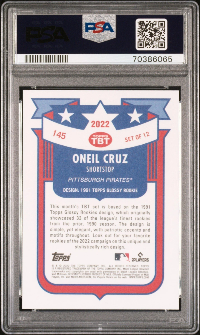2022 Topps Throwback Thursday 145 Oneil Cruz PSA 10