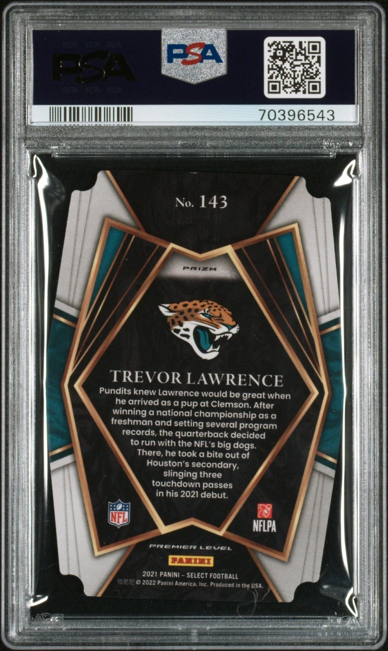 2021 Panini Select Trevor Lawrence Die-cut Silver Prizm PSA