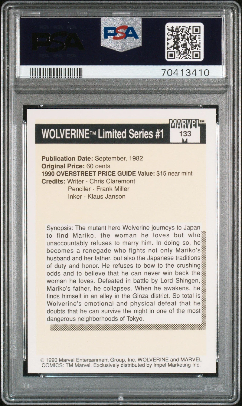 1990 Marvel Universe 133 Wolverine Limited Series #1 PSA 10