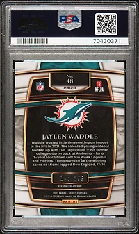 2021 Panini Select 48 Jaylen Waddle Blue Prizm PSA 9