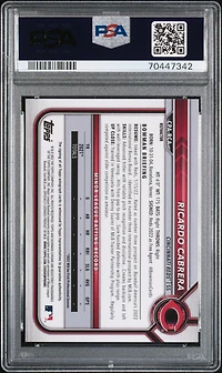 2022 Bowman Chrome Prospect Autographs Cparca Ricardo Cabrera PSA 9