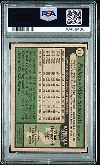 1979 Topps 610 Mike Schmidt PSA 8