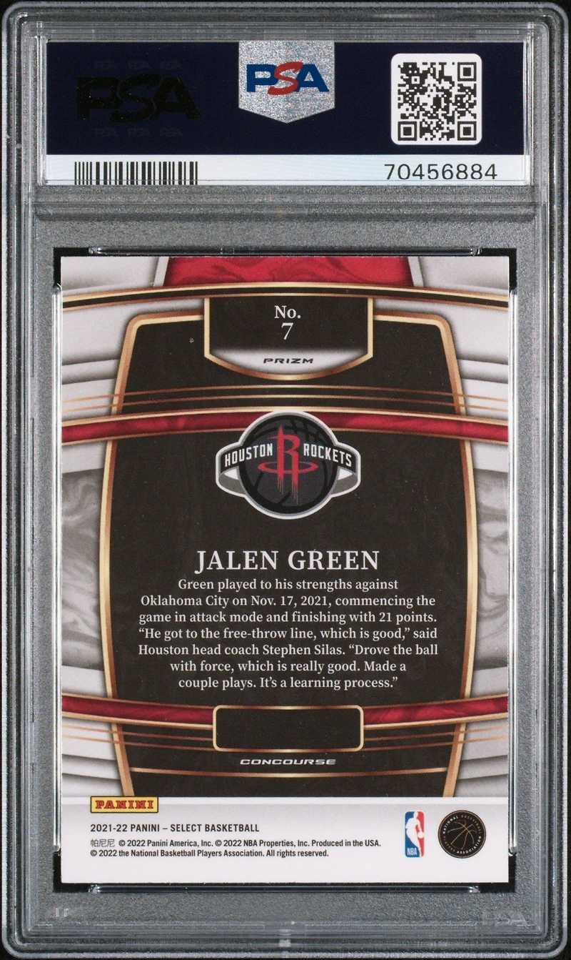 2021 Panini Select 7 Jalen Green Blue Prizm PSA 10