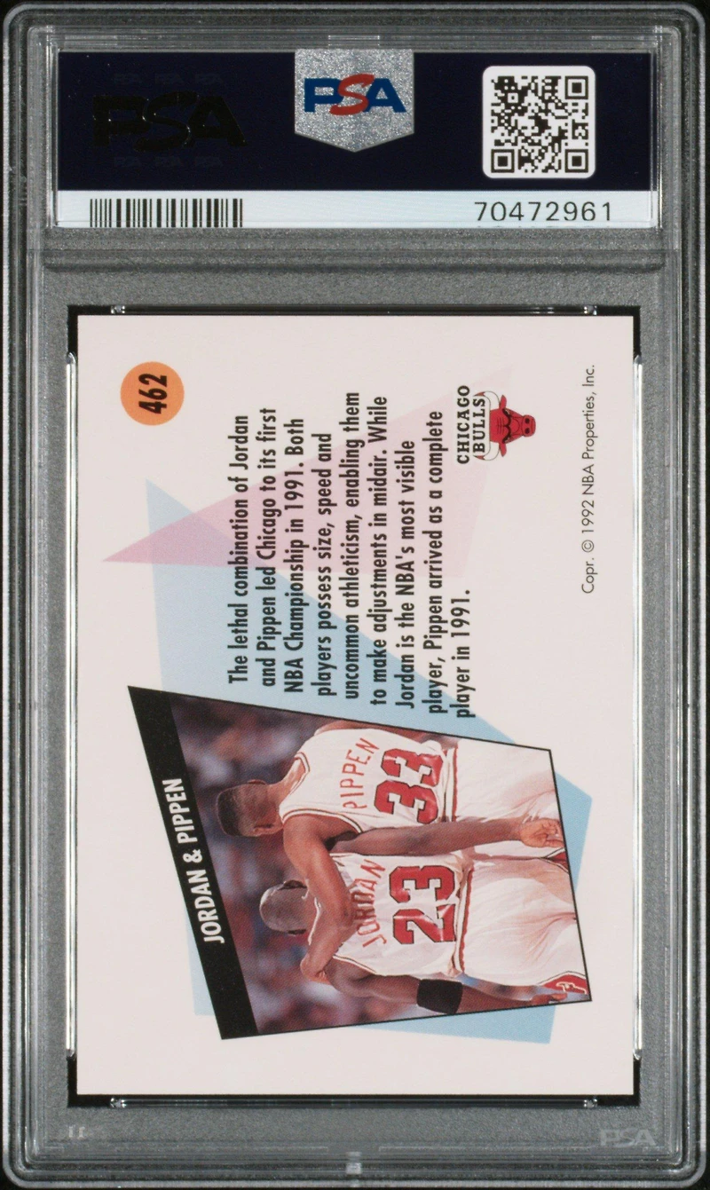 1991 Skybox 462 Michael Jordan\scottie Pippen PSA 10