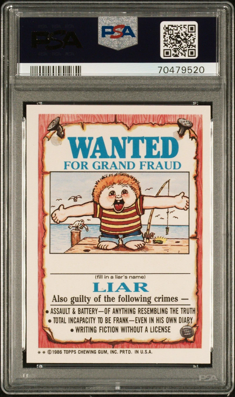 1986 Garbage Pail Kids Stickers 116a Eerie Eric PSA 9