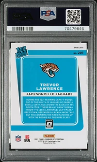 2021 Panini Donruss Optic 201 Trevor Lawrence Purple Shock PSA 9