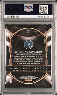 2020 Panini Select Anthony Edwards Red/white/orange Shimmer PSA