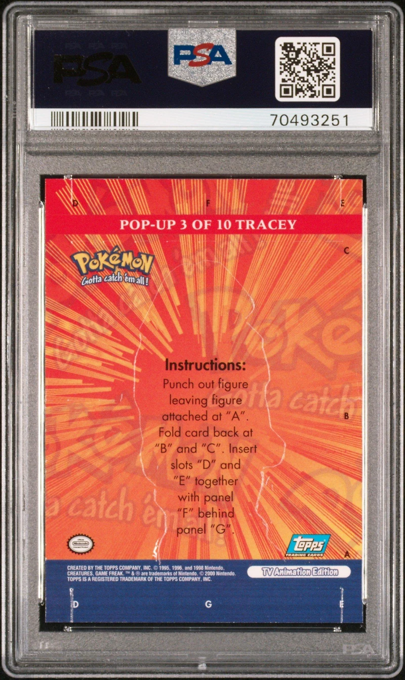 2000 Topps Pokemon Tv Animation Series 3 Pop-up 3 Tracey PSA 9