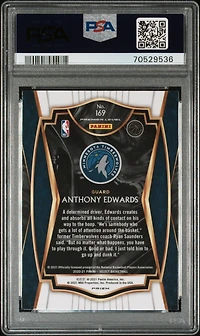 2020 Panini Select 169 Anthony Edwards Silver Prizm PSA 9
