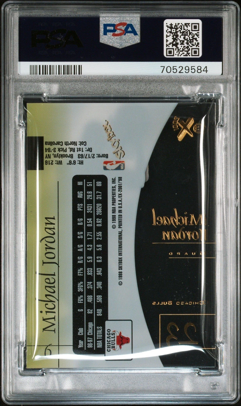 1997 Skybox E-x2001 9 Michael Jordan PSA 8