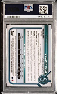 2022 Bowman Chrome Prospect Autographs Cpajcl Jonatan Clase Refractor PSA 10