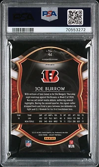 2020 Panini Select Joe Burrow Die-cut Blue Prizm PSA 10