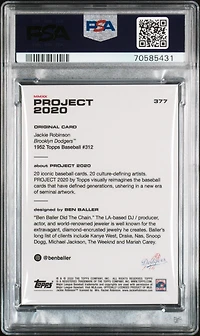 2020 Topps Project 2020 377 Jackie Robinson\ben Baller PSA 10