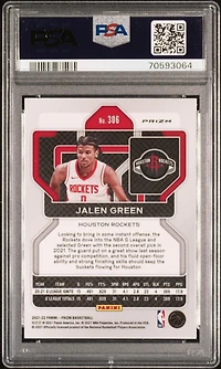 2021 Panini Prizm Factory Set 306 Jalen Green PSA 10