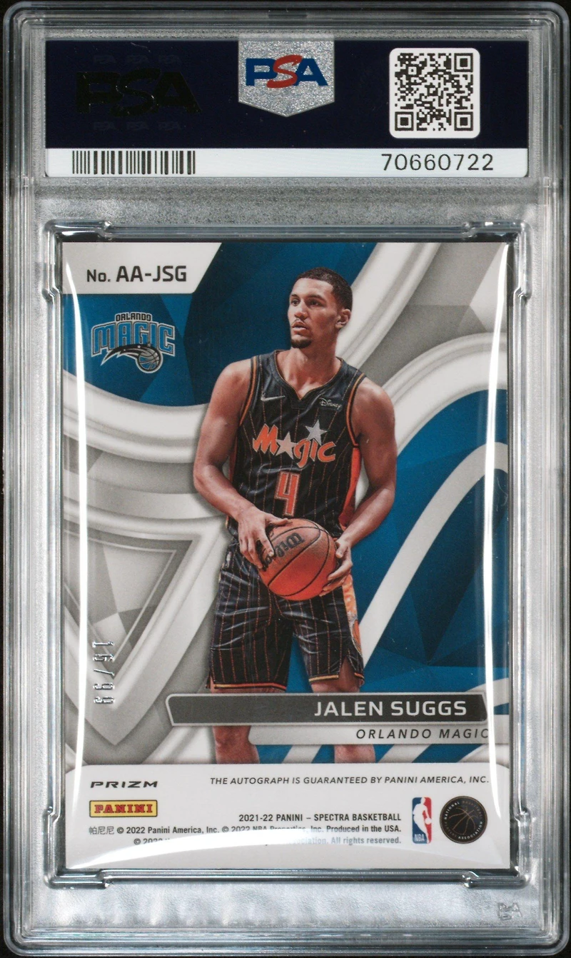 2021 Panini Spectra Aspiring Autographs Aajsg Jalen Suggs PSA 9