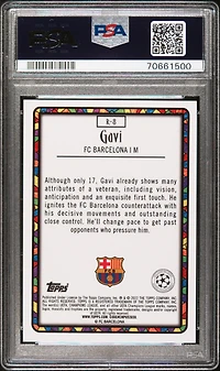2021-2022 Topps Merlin Chrome Uefa League Renaissance R8 Gavi PSA 9