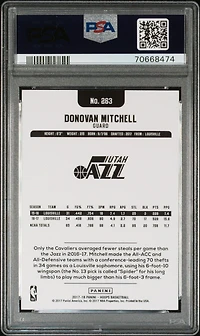 2017 Panini Hoops 263 Donovan Mitchell Green PSA 10