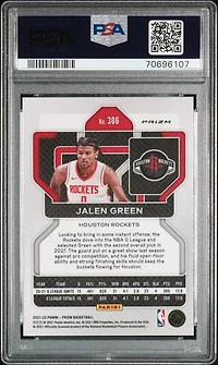 2021 Panini Prizm 306 Jalen Green Green Prizm PSA 10