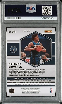 2020 Panini Mosaic 261 Anthony Edwards Reactive Orange PSA 10