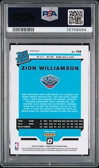 2019 Panini Donruss Optic 158 Zion Williamson Fast Break Holo PSA 10