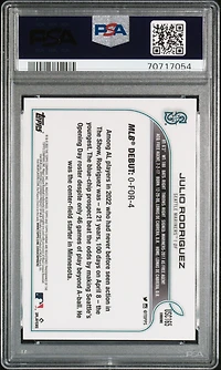 2022 Topps Chrome Update Usc165 Julio Rodriguez Purple Refractor PSA