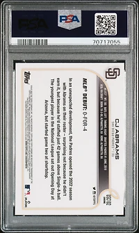 2022 Topps Chrome Update Usc102 Cj Abrams Purple Refractor PSA 10