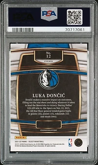 2021 Panini Select 12 Luka Doncic Orange Flash Prizm PSA