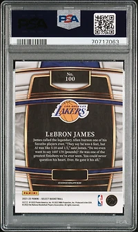 2021 Panini Select 100 Lebron James Blue PSA 10